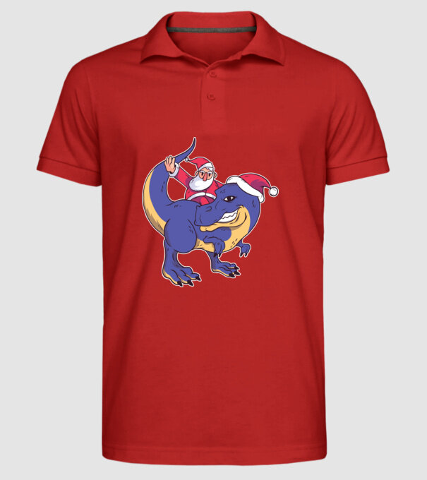 Santasaurus Moș Crăciun pe dinozaur model roșu pe tricou