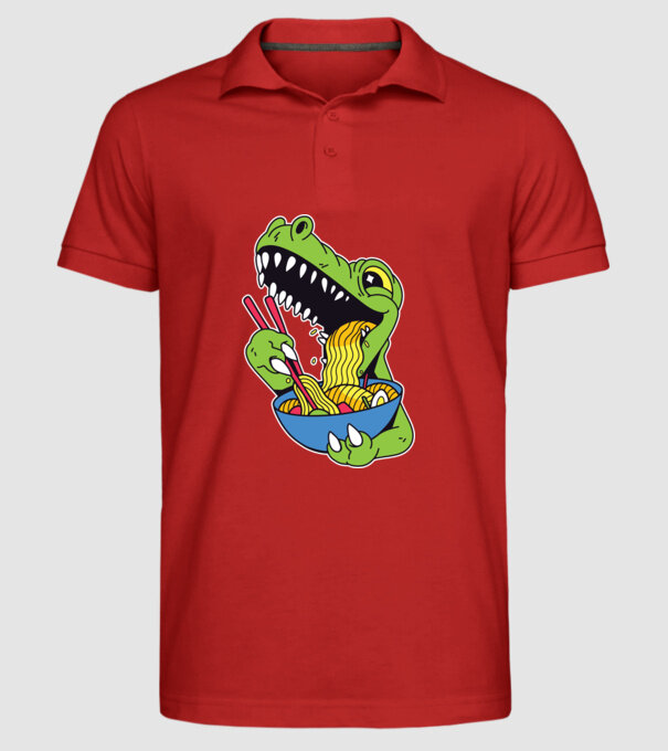 T-rex Ramen model roșu pe tricou