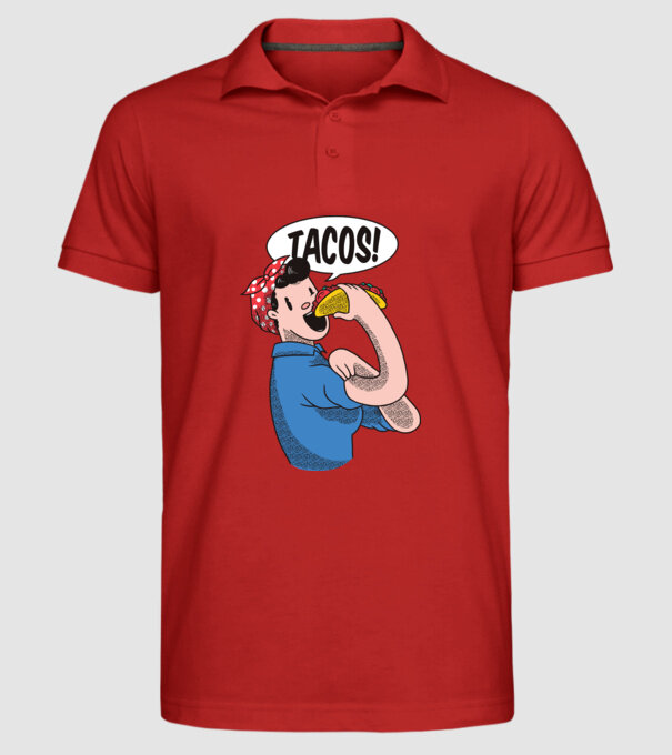 Tacos feminism model roșu pe tricou
