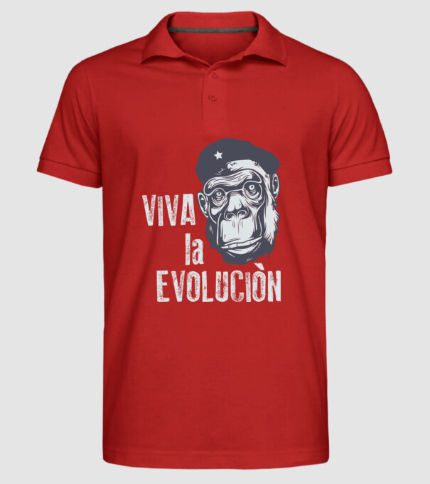 Viva La Evolucion model roșu pe tricou
