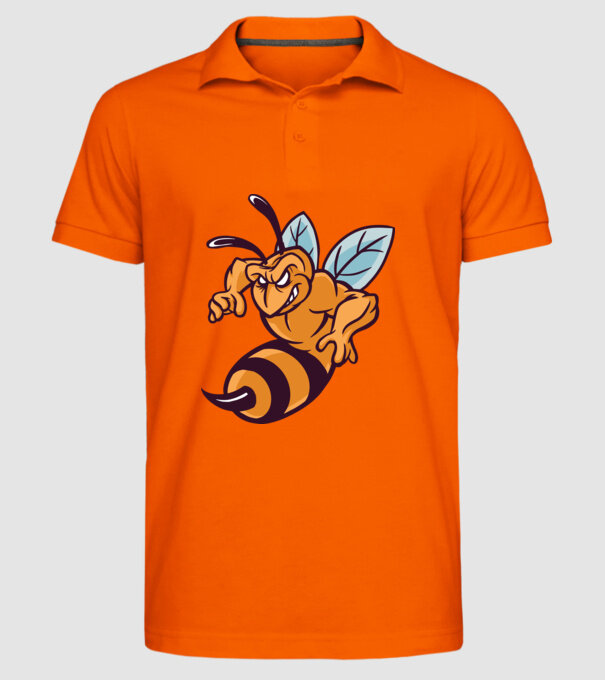 Viespe Supărată model portocaliu pe tricou
