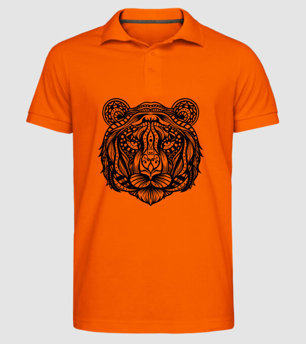 Tigru Mandala model portocaliu pe tricou