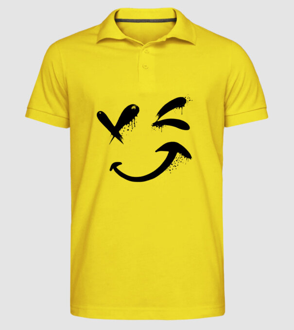Emoji fericit Râs model galben pe tricou