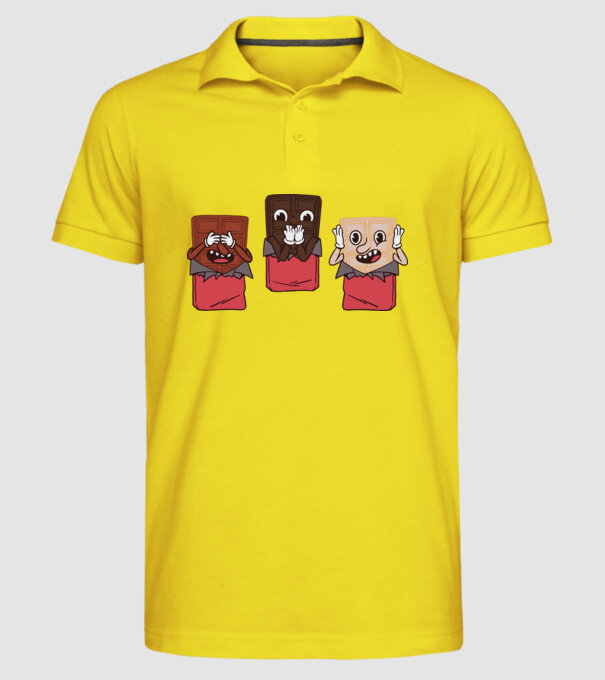 Trio de ciocolată model galben pe tricou