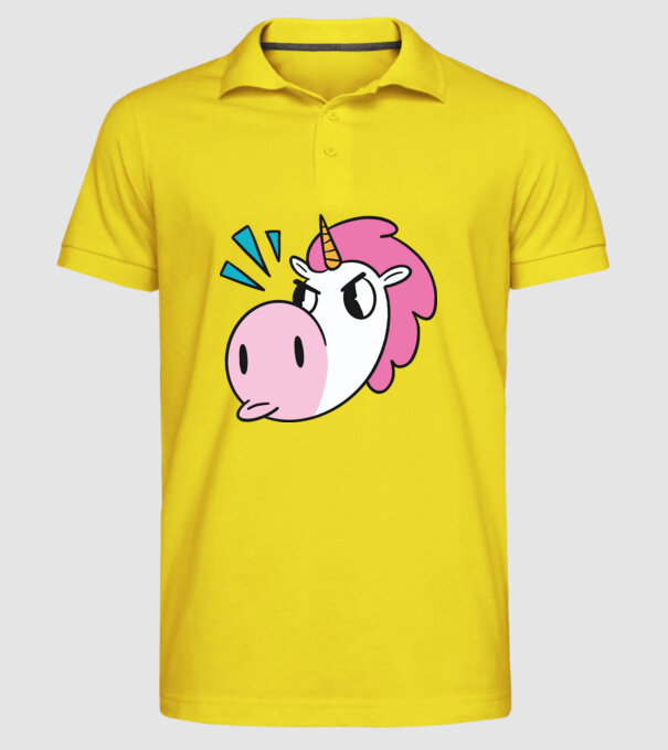 Unicorn supărat model galben pe tricou