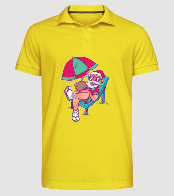 Moș Crăciun în Vacanță de vară tricou amuzant Crăciun model galben pe tricou