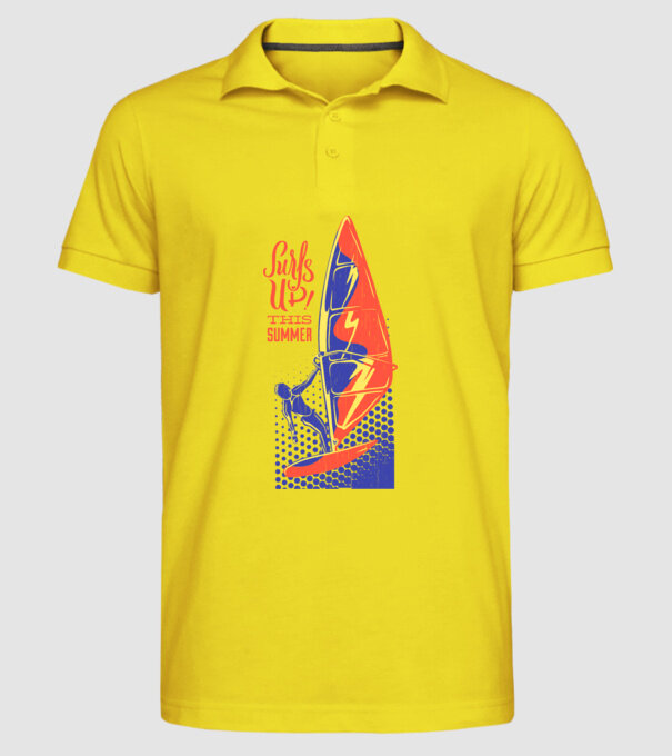 Surfs up this summer model galben pe tricou
