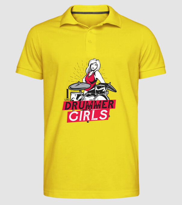 Îmi plac fetele bateriste model galben pe tricou