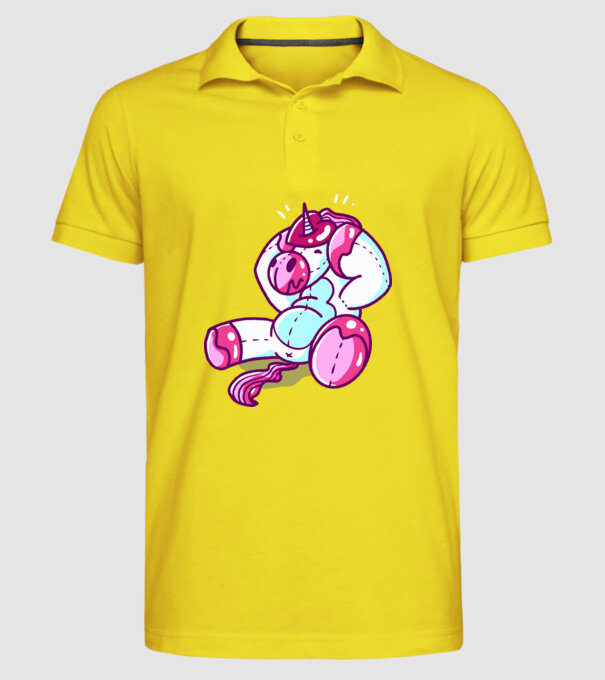 Unicorn cu inimă încornorată model galben pe tricou