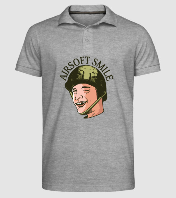 Zâmbet Airsoft model gri pe tricou