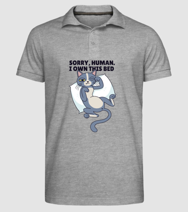 Pisică somnoroasă, Scuze, patul e al meu model gri pe tricou