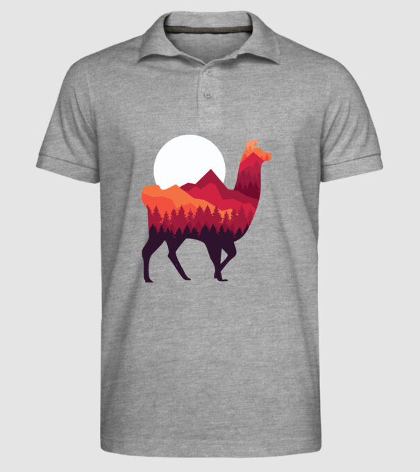 Pădure Alpaca model gri pe tricou