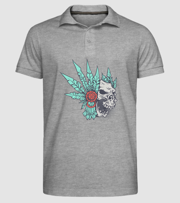 Ancient Skull model gri pe tricou