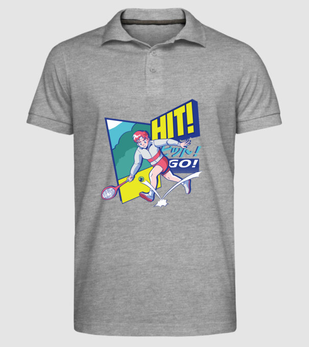 Anime Jucător de tenis băiat model gri pe tricou
