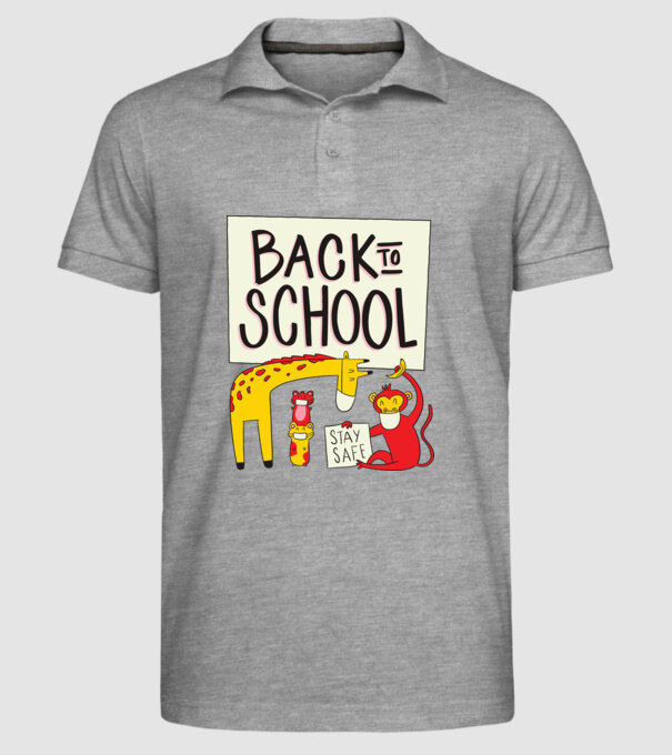 Back To School Animale model gri pe tricou