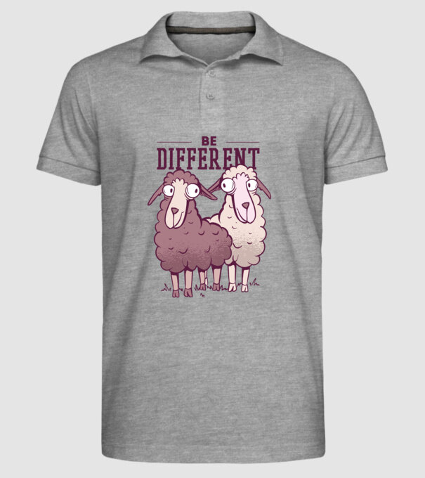 Be different - Fii diferit model gri pe tricou