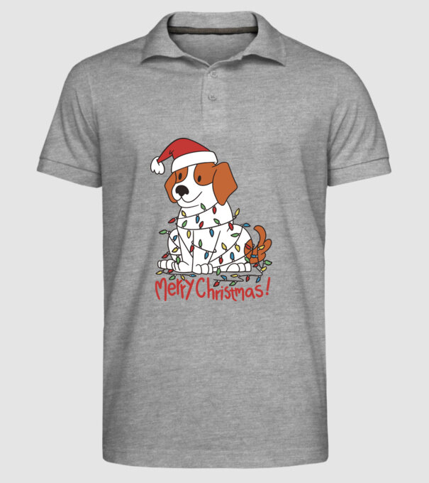 Beagle Crăciun Fericit! model gri pe tricou