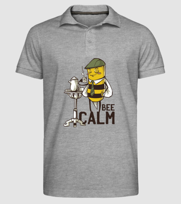 Bee Calm - Fii răbdător Albinuță model gri pe tricou