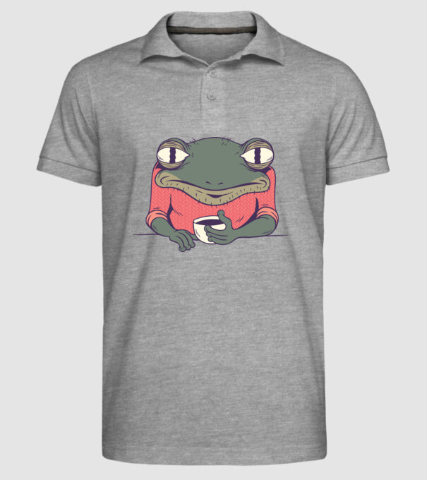 Broască Cafea model gri pe tricou