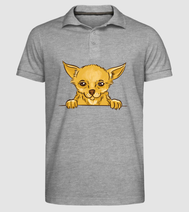 Cap de Chihuahua model gri pe tricou