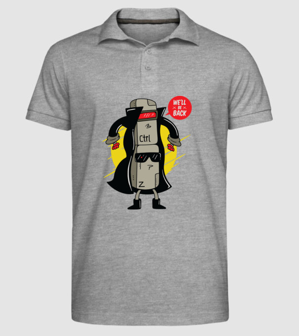 Ctrl Z Terminator Parodie model gri pe tricou