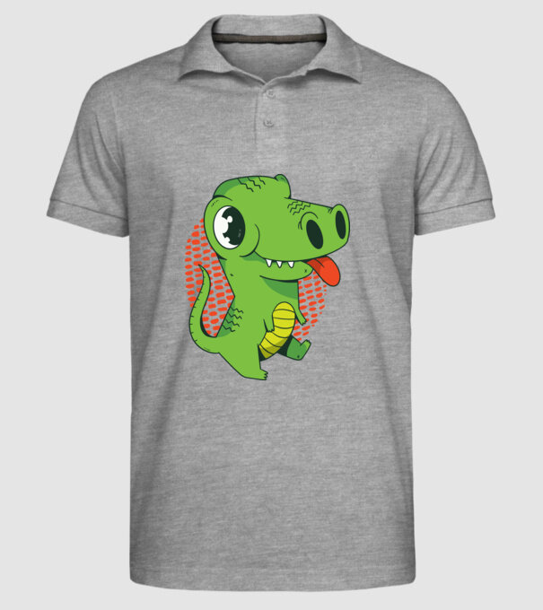 Dinozaur drăguț model gri pe tricou