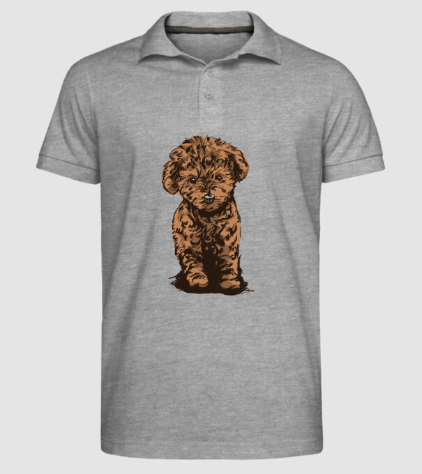 Pudel Drăguț model gri pe tricou