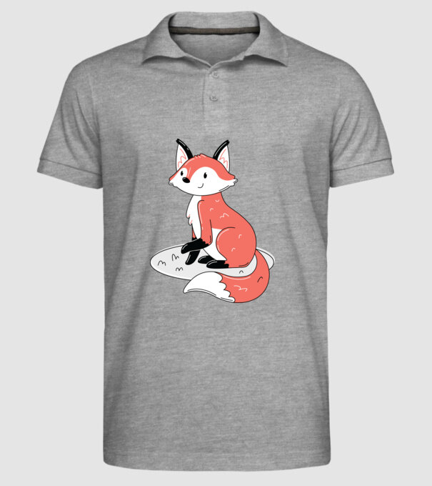 Vulpe drăguță model gri pe tricou