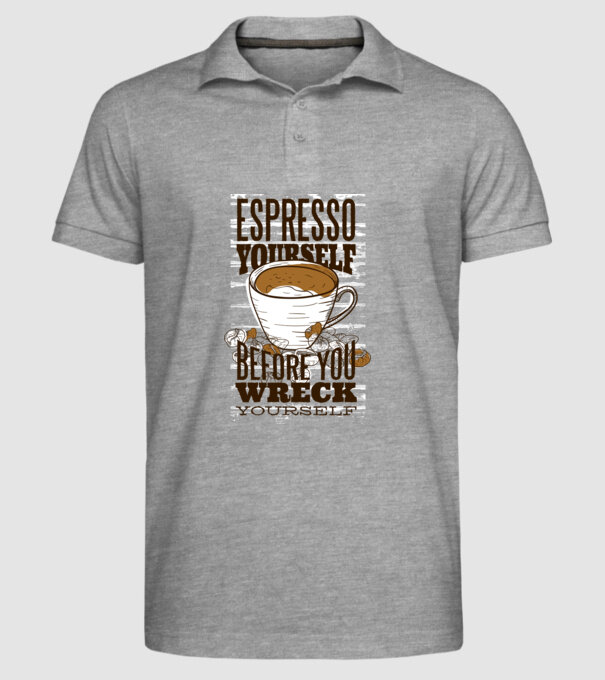 Espresso Yourself cu Cafea model gri pe tricou