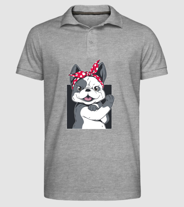Bulldog Francez model gri pe tricou
