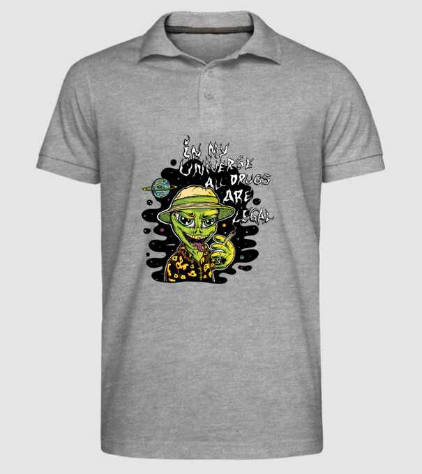 Alien drogat model gri pe tricou