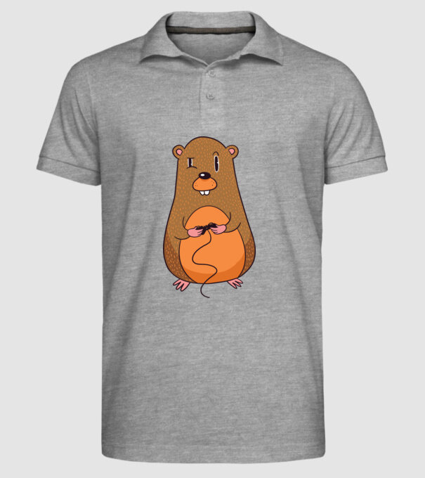 Hamster Gamer model gri pe tricou