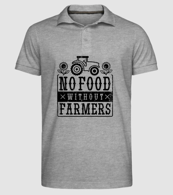 Nu există hrană fără fermieri model gri pe tricou