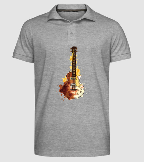 Chitara Pictură model gri pe tricou