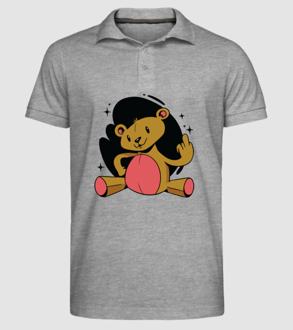 Ursuleț Teddy hain model gri pe tricou