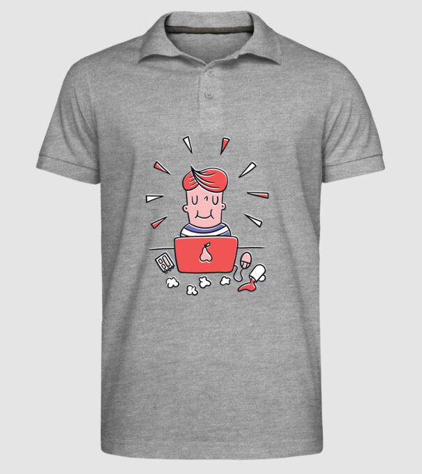 Imagine Home Office model gri pe tricou