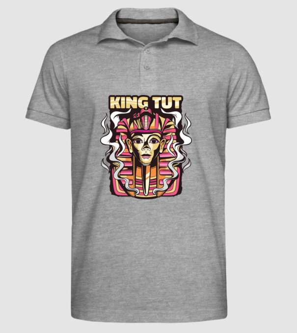 King Tut - Faraonul Tutankhamon model gri pe tricou
