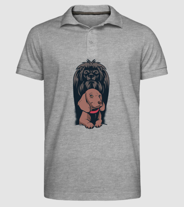 Cățeluș Leu cu umbră model gri pe tricou