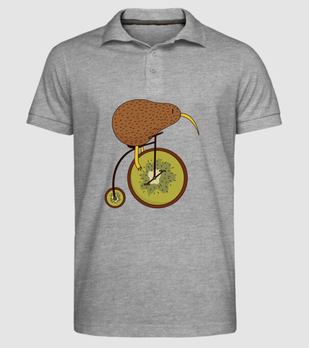 Bicicletă Kiwi model gri pe tricou