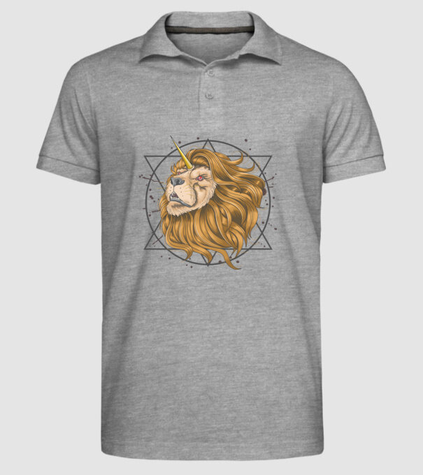 lion unicorn model gri pe tricou