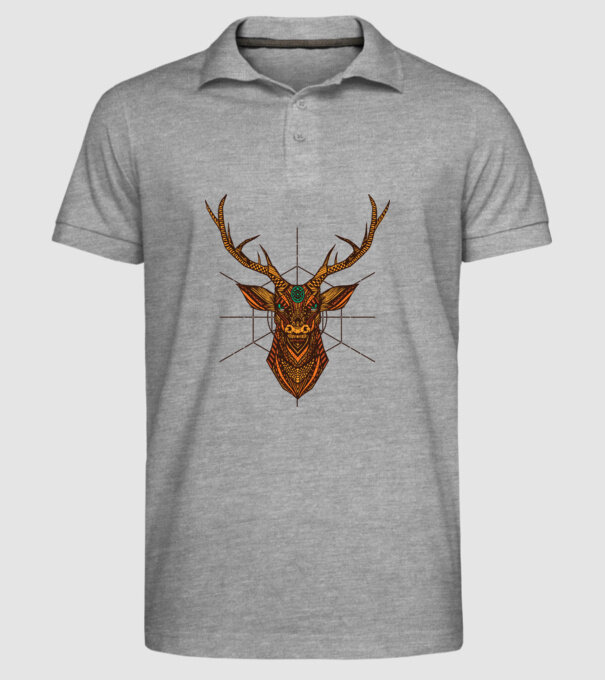 Mandala Cerb model gri pe tricou