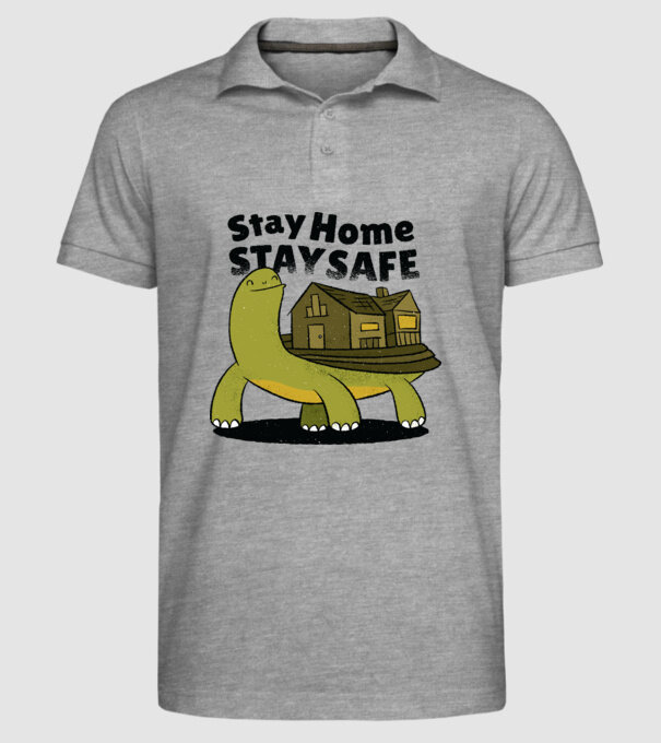 Stai acasă, stai în siguranță Țestoasă model gri pe tricou