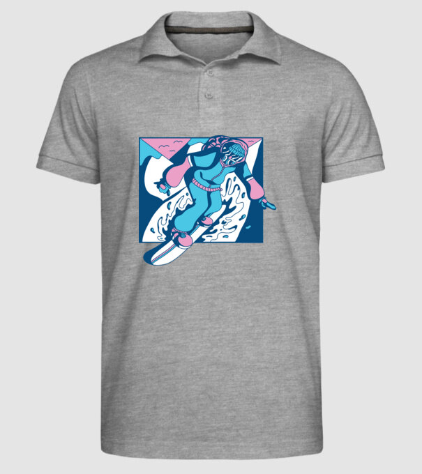 Snowboarder cool model gri pe tricou
