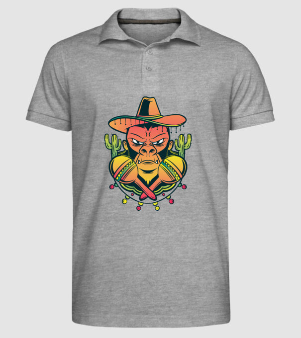 Gorila mexicană model gri pe tricou