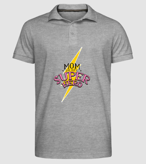 Mom is my Superhero tricou pentru mama model gri pe tricou