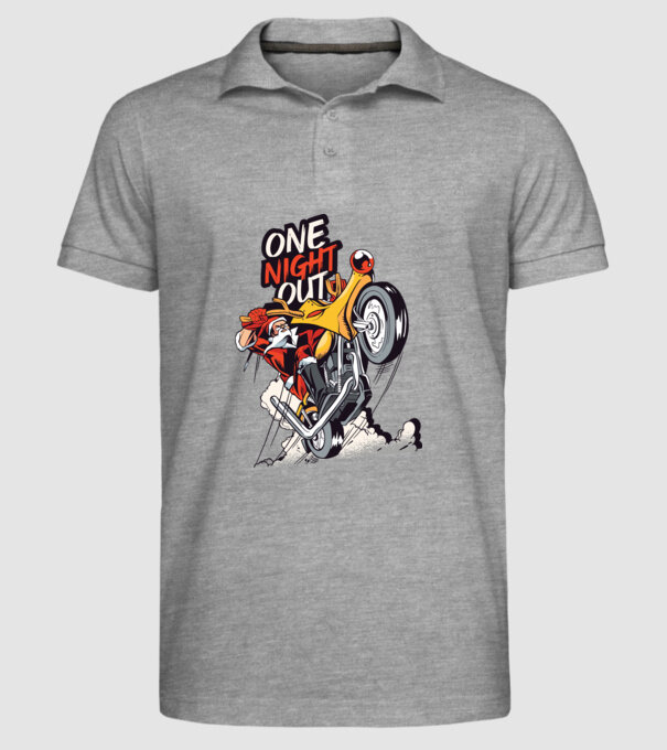 Moș Crăciun pe motocicletă în zi liberă model gri pe tricou
