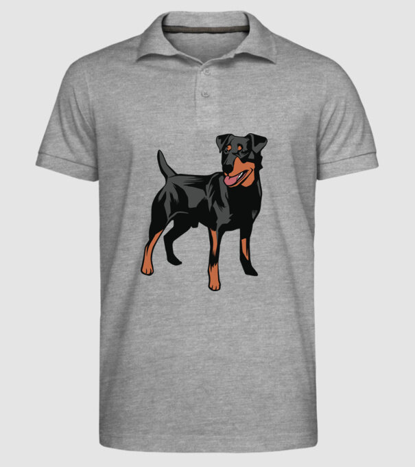 Câine de vânătoare german Terrier model gri pe tricou