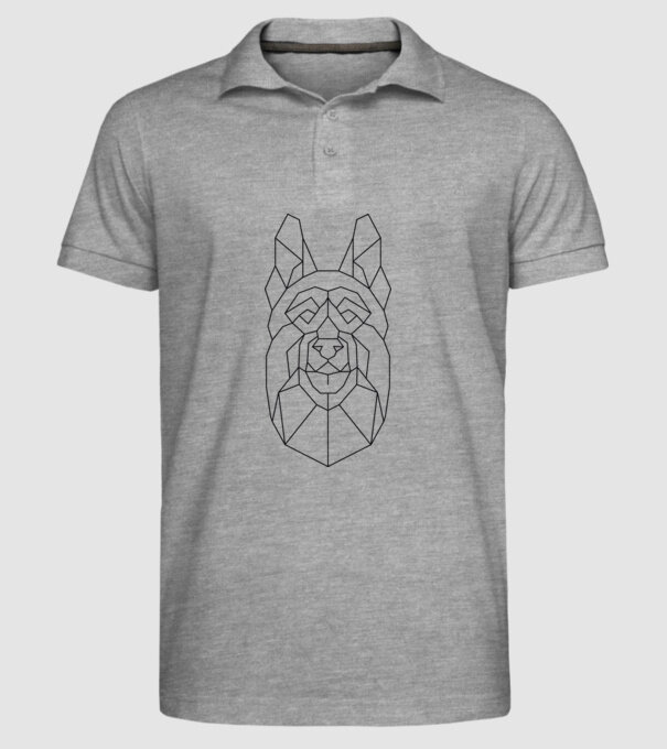 Cap Ciobănesc german Polygon model gri pe tricou