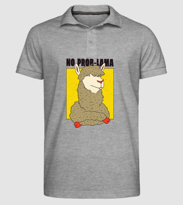 No Prob LLama - Lama model gri pe tricou