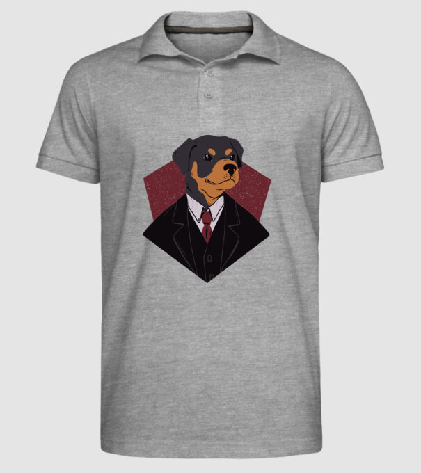 Câine în Costum model gri pe tricou